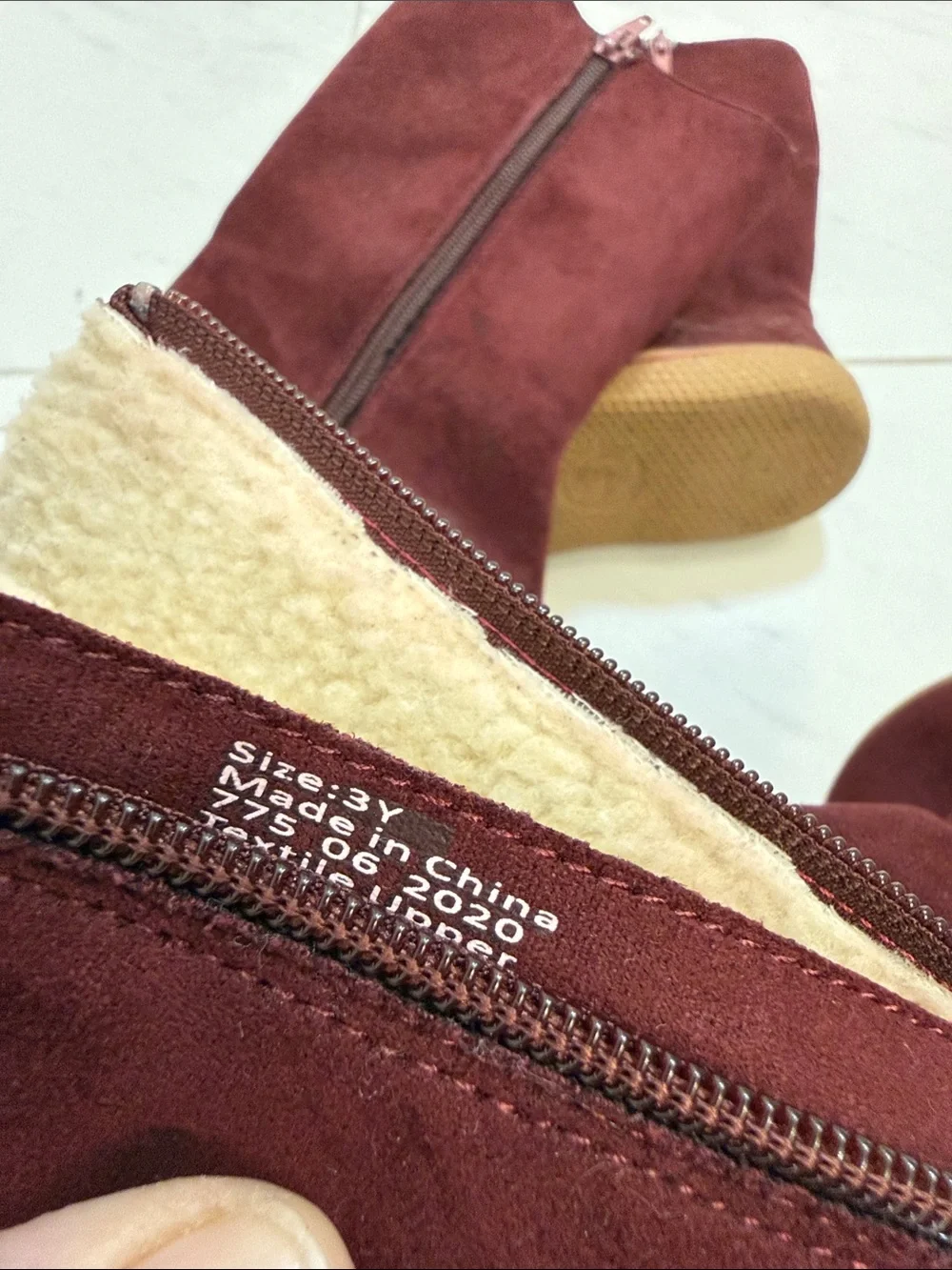 Livie & Luca Burgundy Suede Bow-Accent Kids Boots